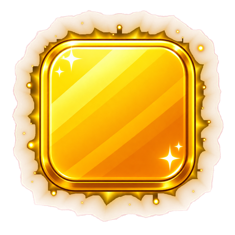 Golden Base tile, cartoon edition with sparkles